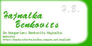 hajnalka benkovits business card